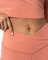 Essential Crossover High Waist Tights Coral Pink