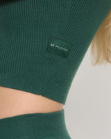 Knit Cropped Top Dark Ivy