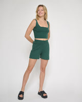 Knit Cropped Top Dark Ivy