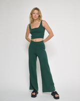 Knit Cropped Top Dark Ivy