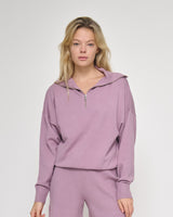 Knit Half Zip Sweater Lavender Frost