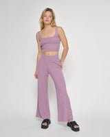 Knit Wide Leg Pants Lavender Frost