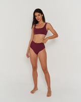 Bikini Bottom High Waist Dark Berry