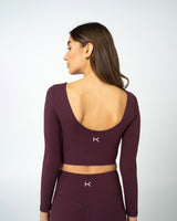 Essential Cropped Longsleeve Dark Berry