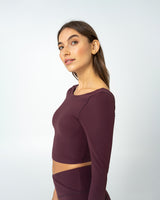 Essential Cropped Longsleeve Dark Berry