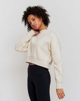 Essential Cropped Sweater Light Beige