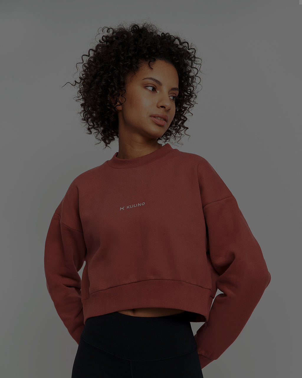 Essential Cropped Sweater Marsala Red
