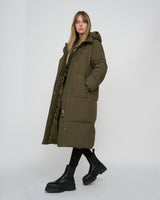 Everyday Long Puffer Jacket Forest Green