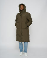 Everyday Long Puffer Jacket Forest Green