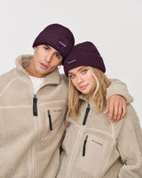 Ribbed Cotton Beanie Dark Berry