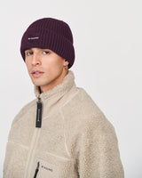 Ribbed Cotton Beanie Dark Berry