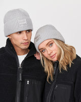 Ribbed Cotton Beanie Soft Grey