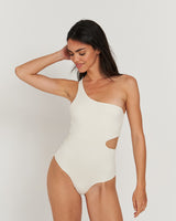 Swimsuit One Shoulder Off White