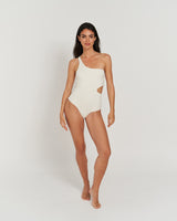 Swimsuit One Shoulder Off White