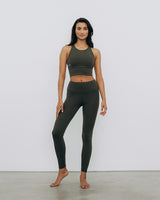 Essential High Waist Tights Forest Green