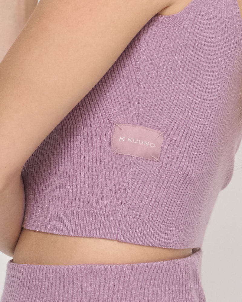 Knit Cropped Top Lavender Frost