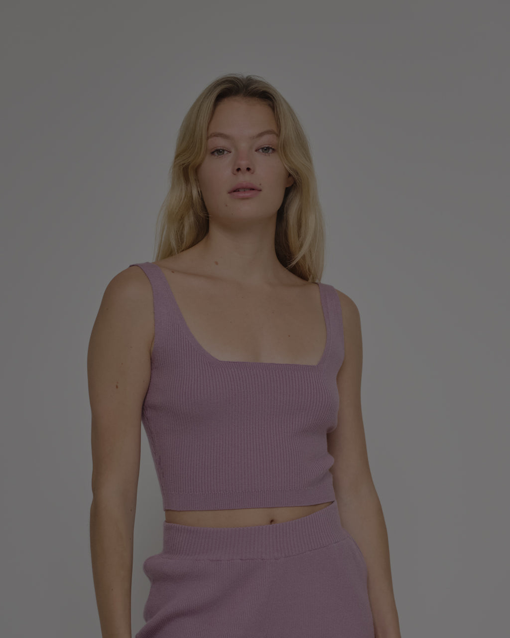 Knit Cropped Top Lavender Frost