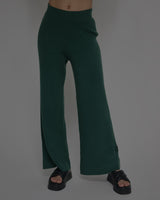 Knit Wide Leg Pants Dark Ivy