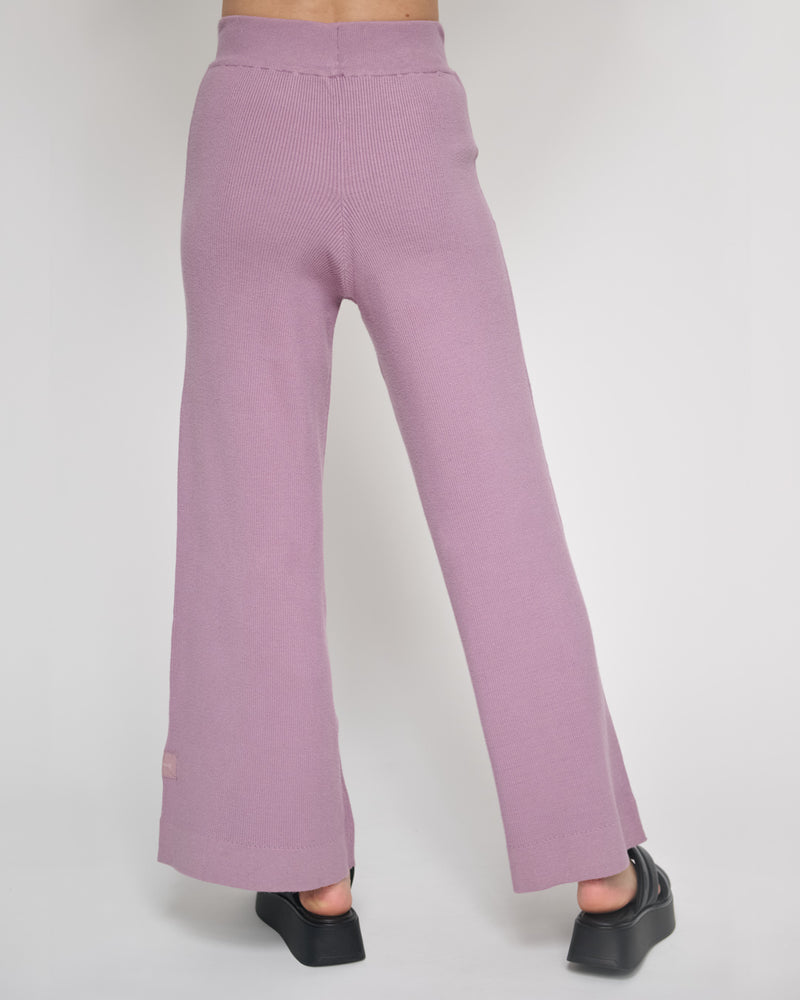 Knit Wide Leg Pants Lavender Frost