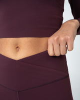 Essential Crossover High Waist Tights Dark Berry