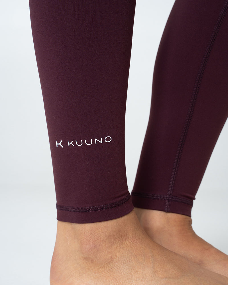 Essential Crossover High Waist Tights Dark Berry
