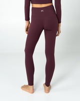 Essential Crossover High Waist Tights Dark Berry