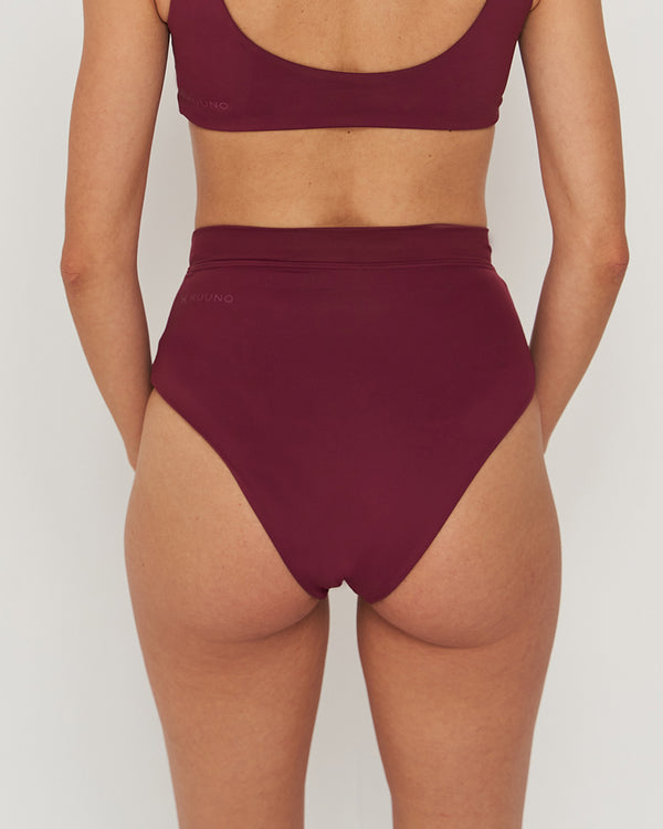 Bikini Bottom High Waist Dark Berry