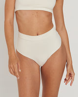 Bikini Bottom High Waist Off White