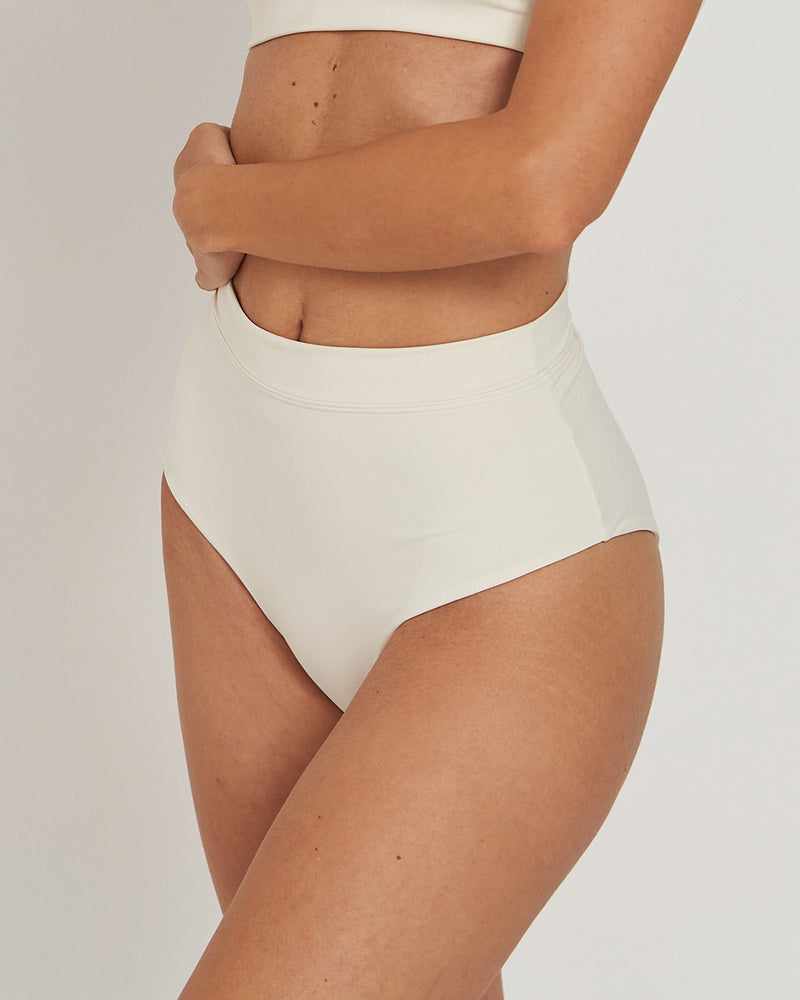 Bikini Bottom High Waist Off White