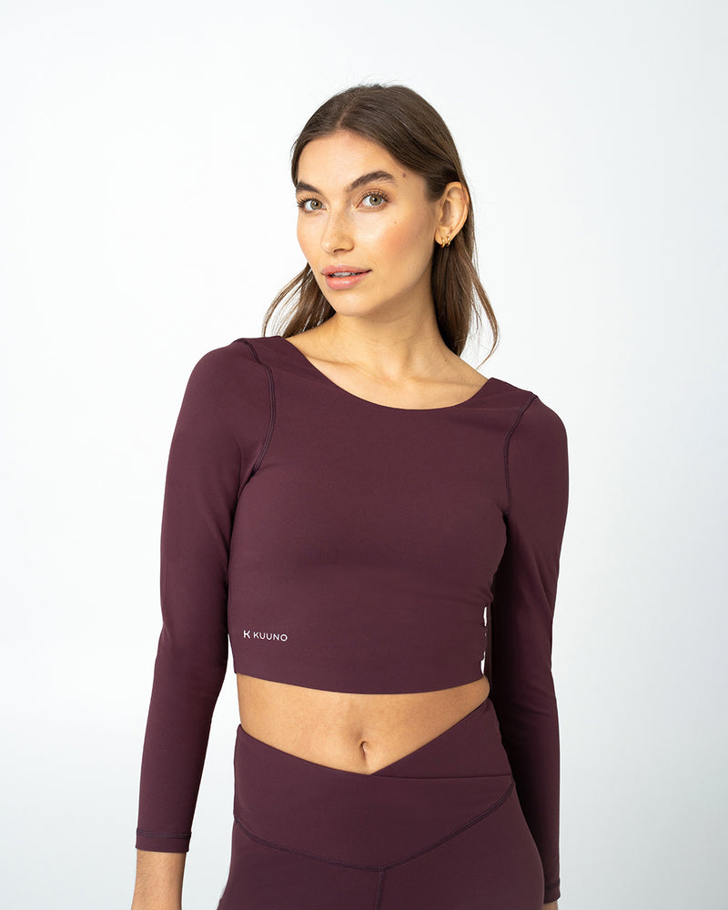 Essential Cropped Longsleeve Dark Berry