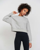 Essential Cropped Sweater Light Grey