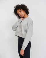 Essential Cropped Sweater Light Grey