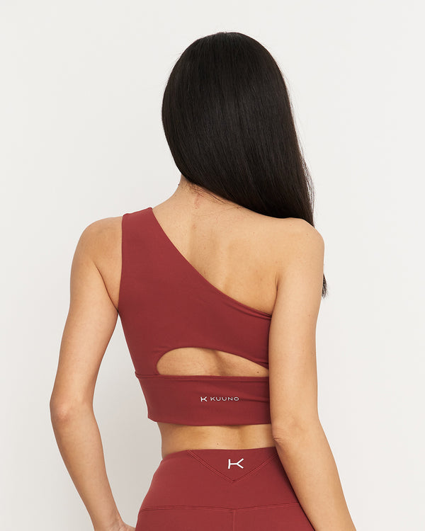 Essential One Shoulder Bra Marsala Red