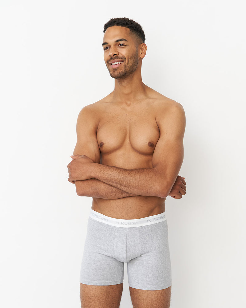 Kuuno Everyday Boxers Long Light Grey