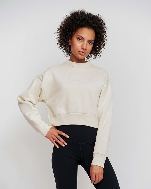 Essential Cropped Sweater Light Beige