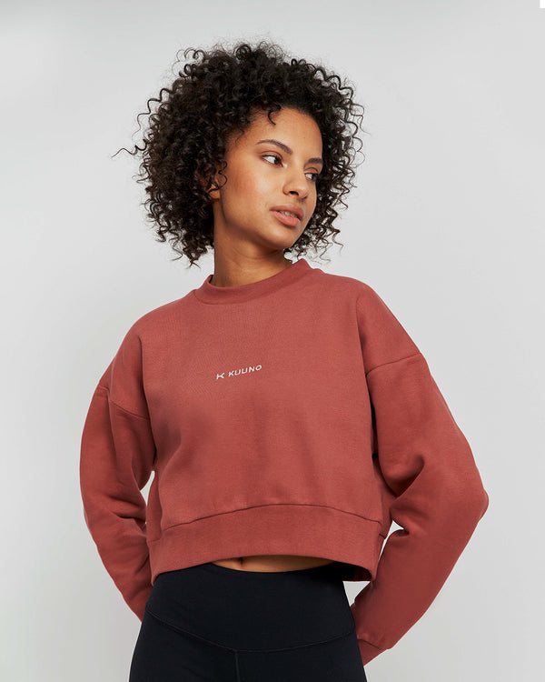 Essential Cropped Sweater Marsala Red