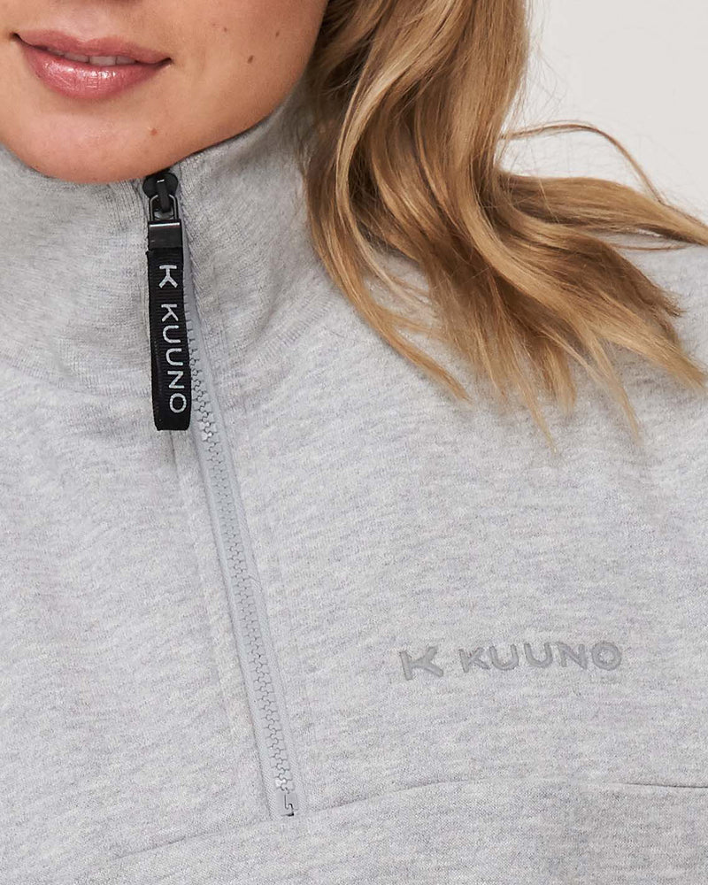 Everyday Half Zip Sweater Light Grey