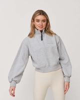 Everyday Half Zip Sweater Light Grey