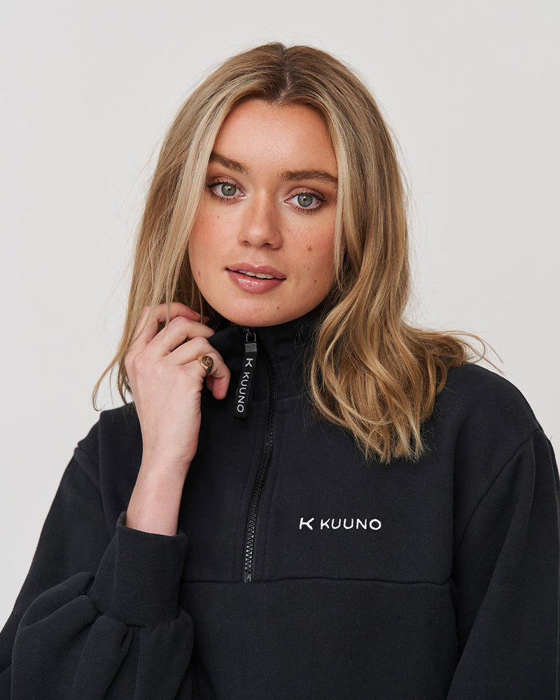 Everyday Half Zip Sweater Night Black