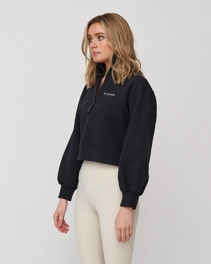 Everyday Half Zip Sweater Night Black