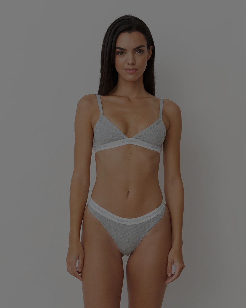 Everyday High Cut Thong Light Grey