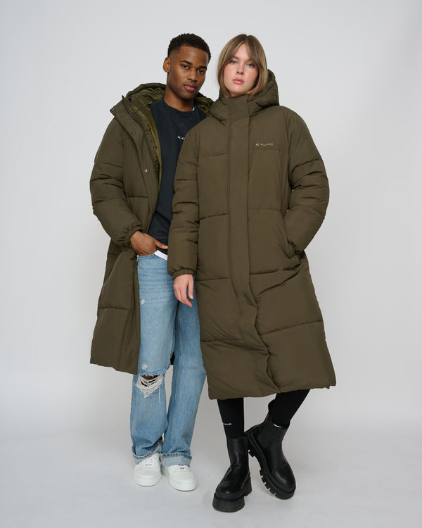 Everyday Long Puffer Jacket Forest Green