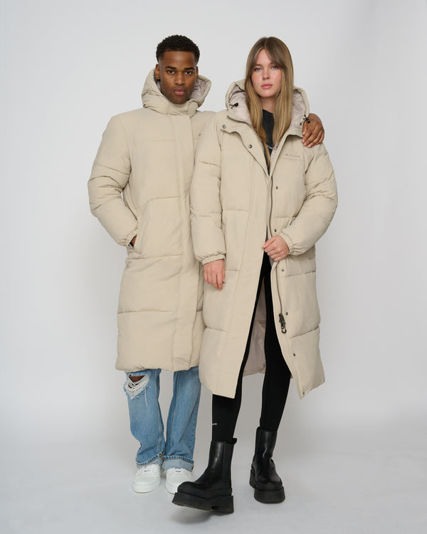 Everyday Long Puffer Jacket Light Beige