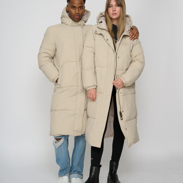 Beige long puffer cheap