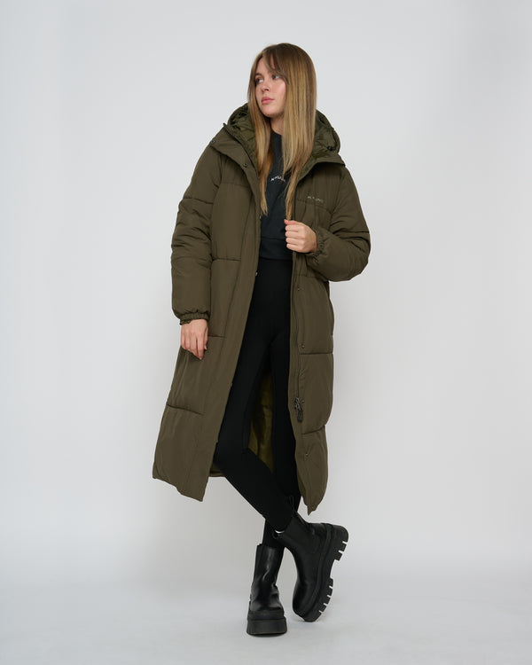 Everyday Long Puffer Jacket Forest Green