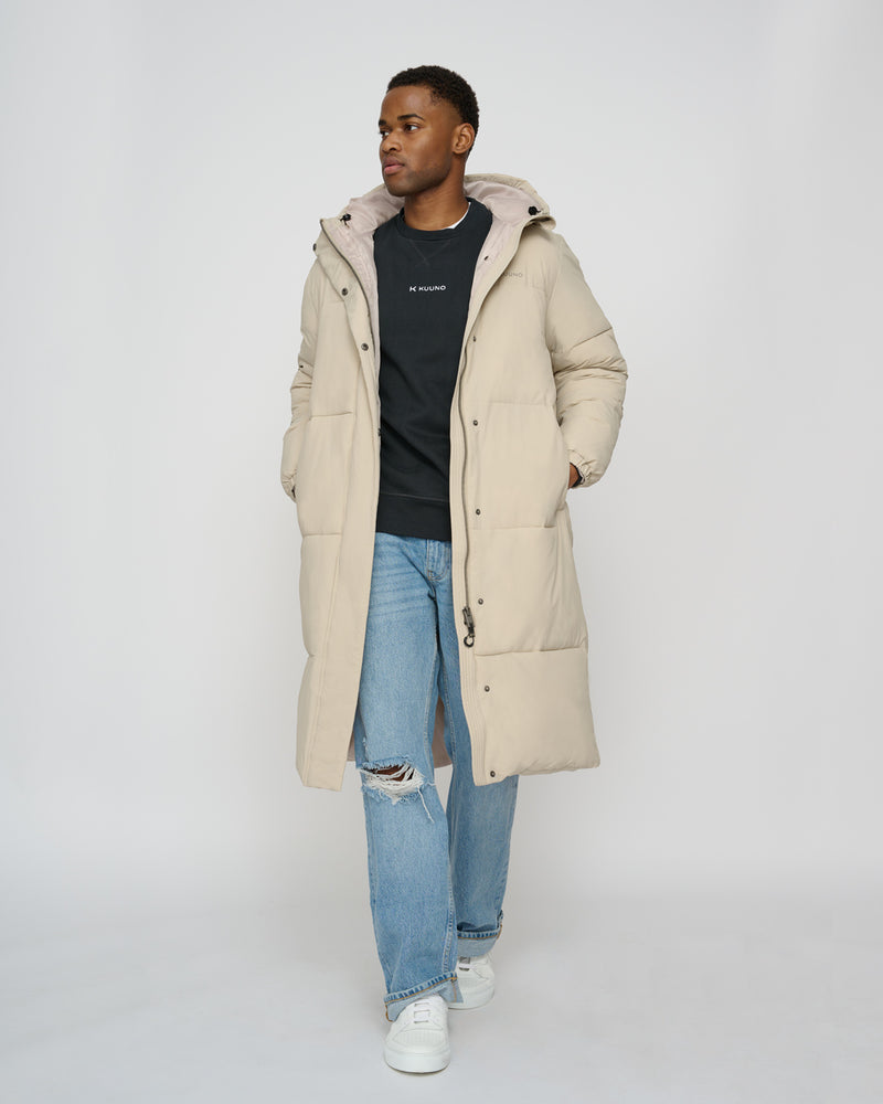 Everyday Long Puffer Jacket Light Beige