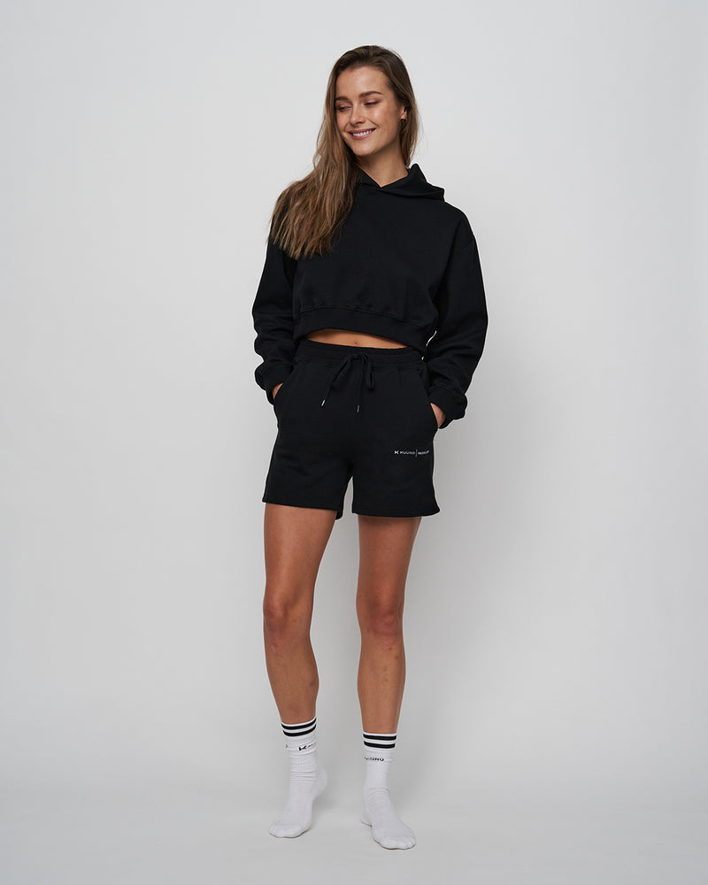 Haderlump Cropped Hoodie Night Black