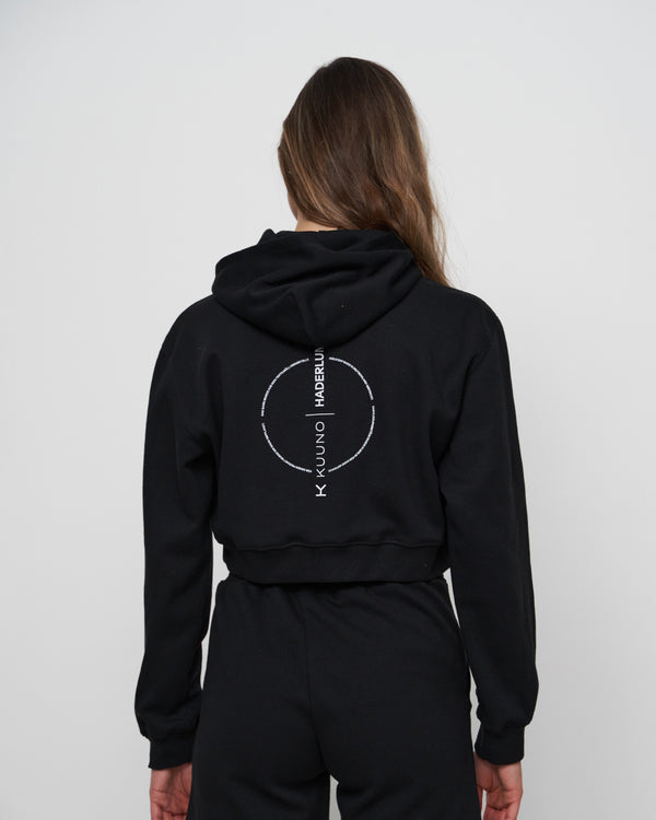 Haderlump Cropped Hoodie Night Black