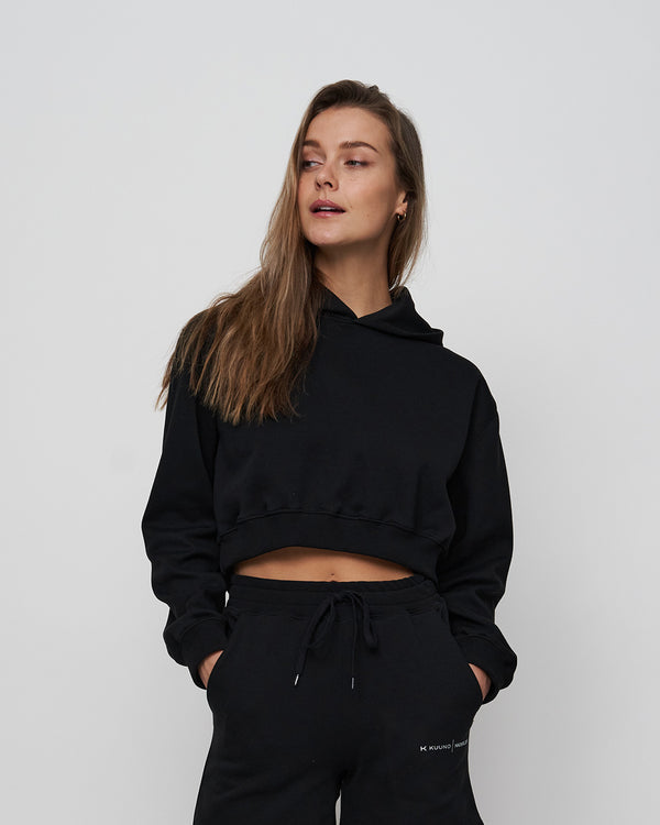 Haderlump Cropped Hoodie Night Black