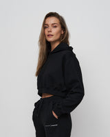 Haderlump Cropped Hoodie Night Black